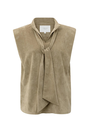 Faux Suede Tie Top